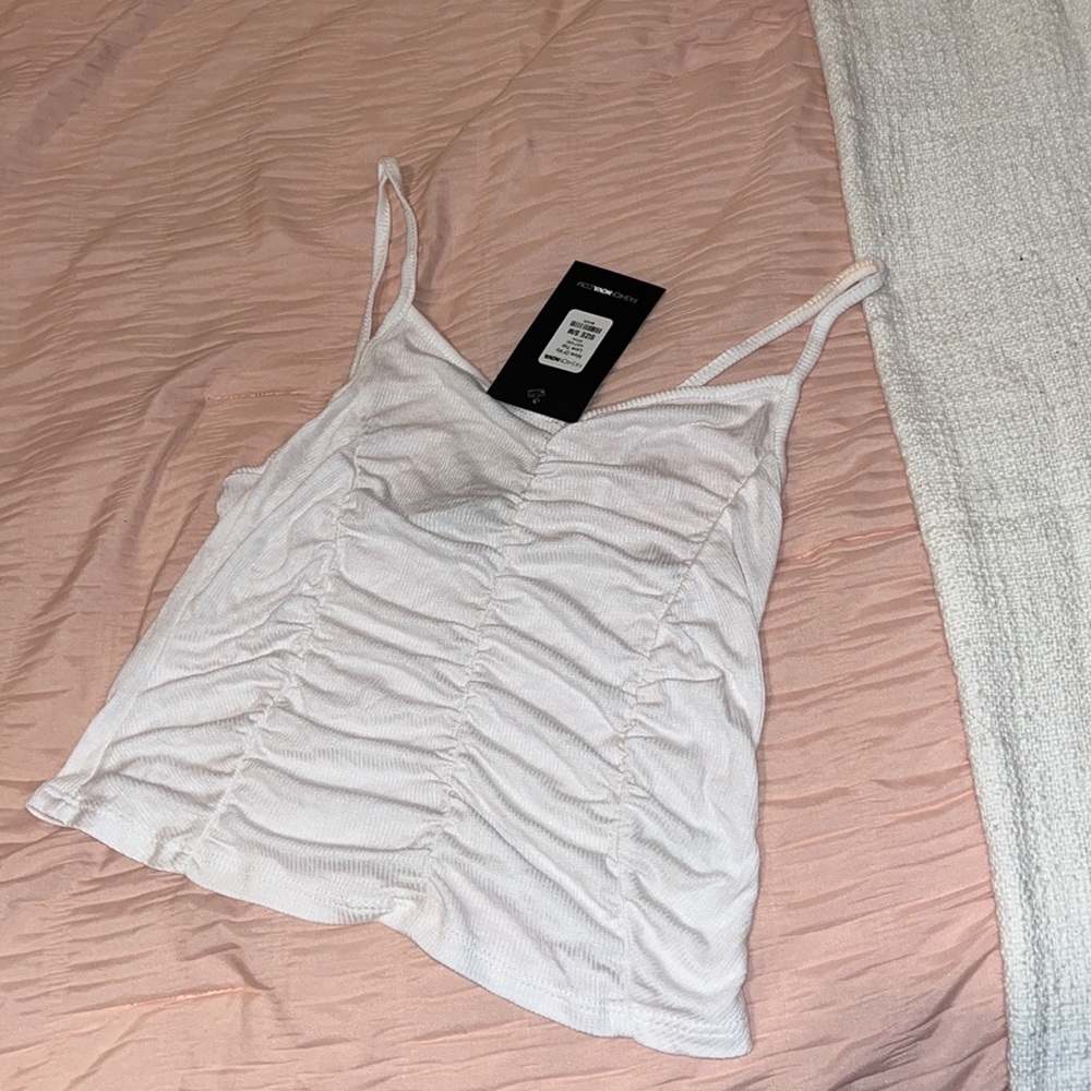 ✨FN RUTCHED WHITE TANK✨ - Picture 4 of 4